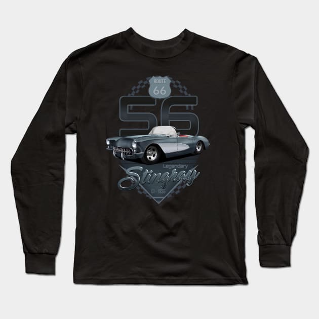 C1 Corvette Legend Long Sleeve T-Shirt by hardtbonez